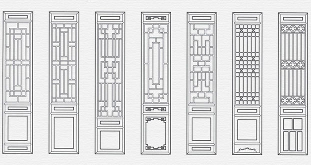 安龙常用中式仿古花窗图案隔断设计图